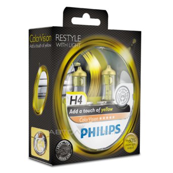 H4 12V- 60/55W (P43t) ( -..  ..) Color Vision (2) 12342CVPYS2